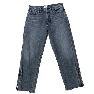 Sitizens of Humanity Vintage Crop Straight leg Jeans Zip on the Leg Size 29 Gray